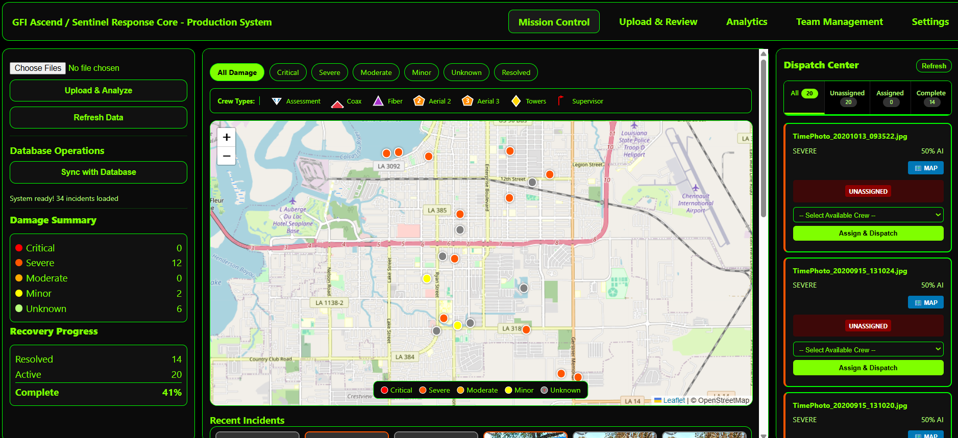 Mission Control – production system