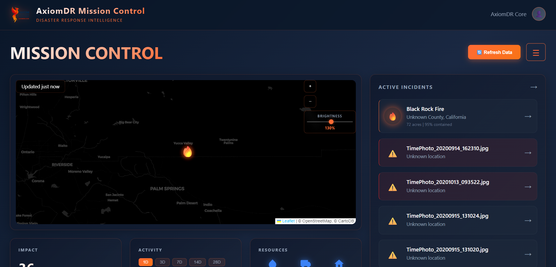 Mission Control – dark theme